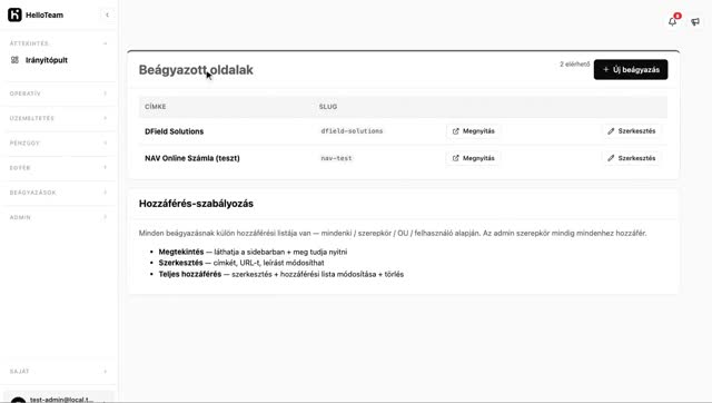 Beágyazott oldalak bemutató
