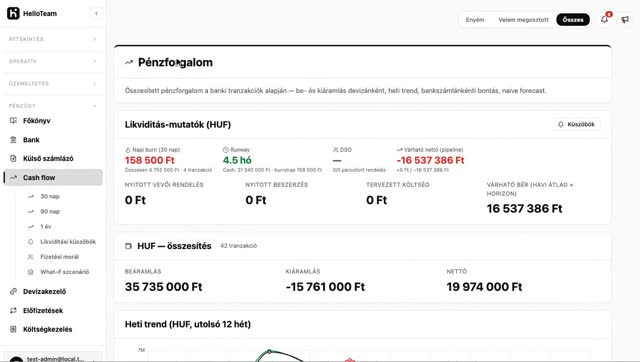 Cash flow bemutató